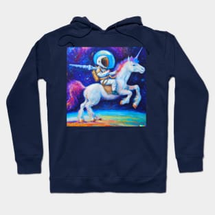 Astronaut riding unicorn Hoodie